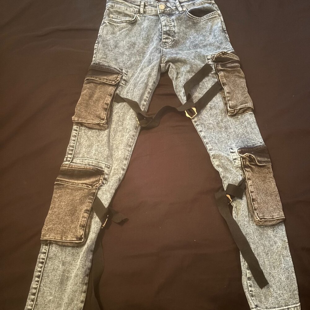 boohoo man strapped jeans